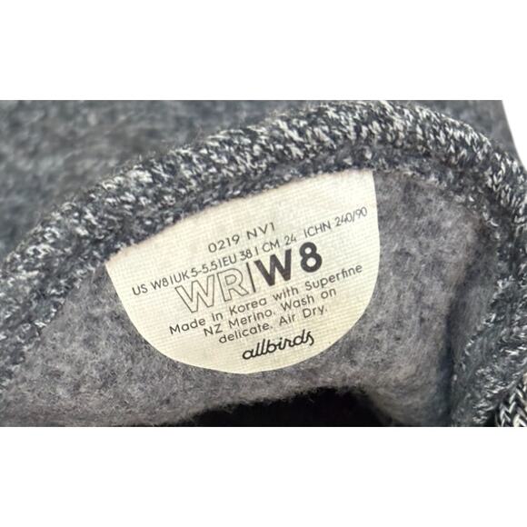Allbirds Sneakers Women 8 Gray Merino Wool Runners Soft Cozy Walking Sustainable - Picture 8 of 9